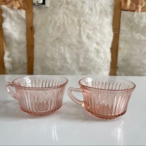 Pink Depression Glass Cups